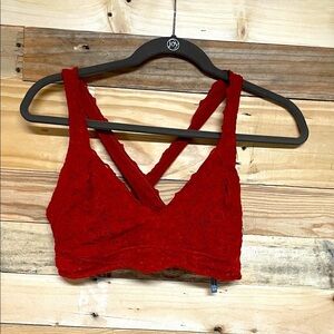 Aerie size XL Rust Color Lace Super Soft and Stretchy Crisscross Back Bralette